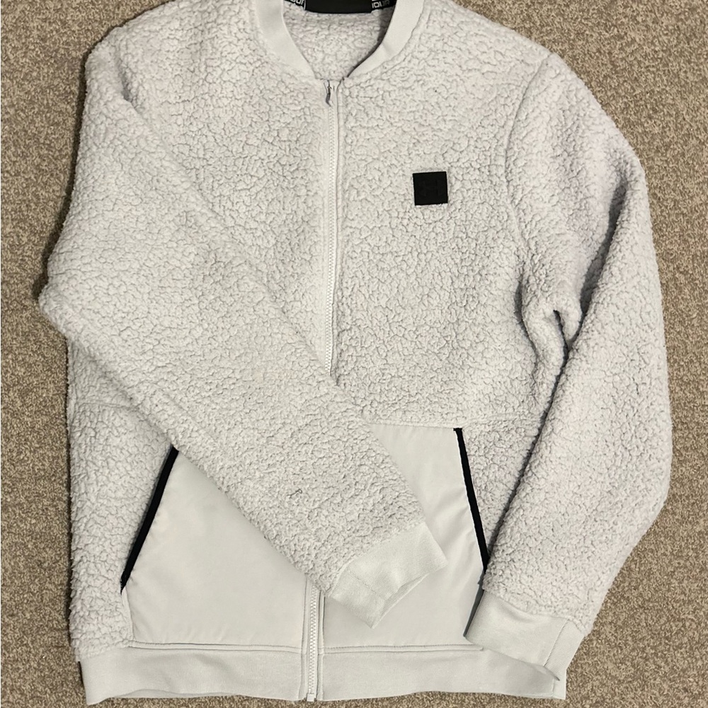 Under Armour Textured Fleece Jacket in Light Gray - Picture 1 of 2